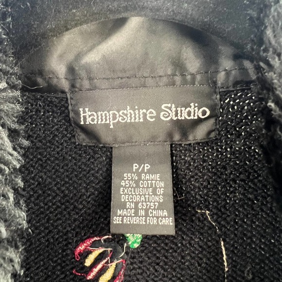 Vintage Embroidered Beaded Stocking Ugly Christmas Sweater Cardigan Medium - Picture 3 of 7